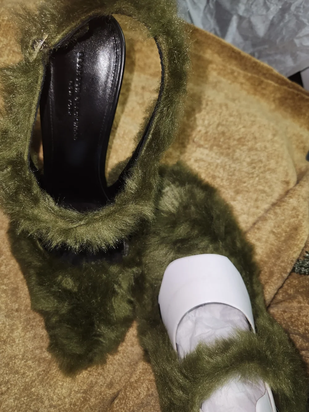Brandon Blackwood Paloma Heel in Green Shearling